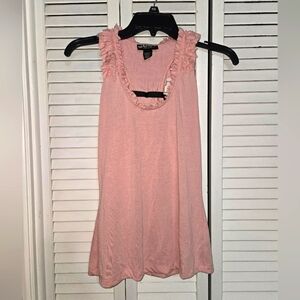 Self Esteem Women's S Pink Ruffled Sleeveless Top